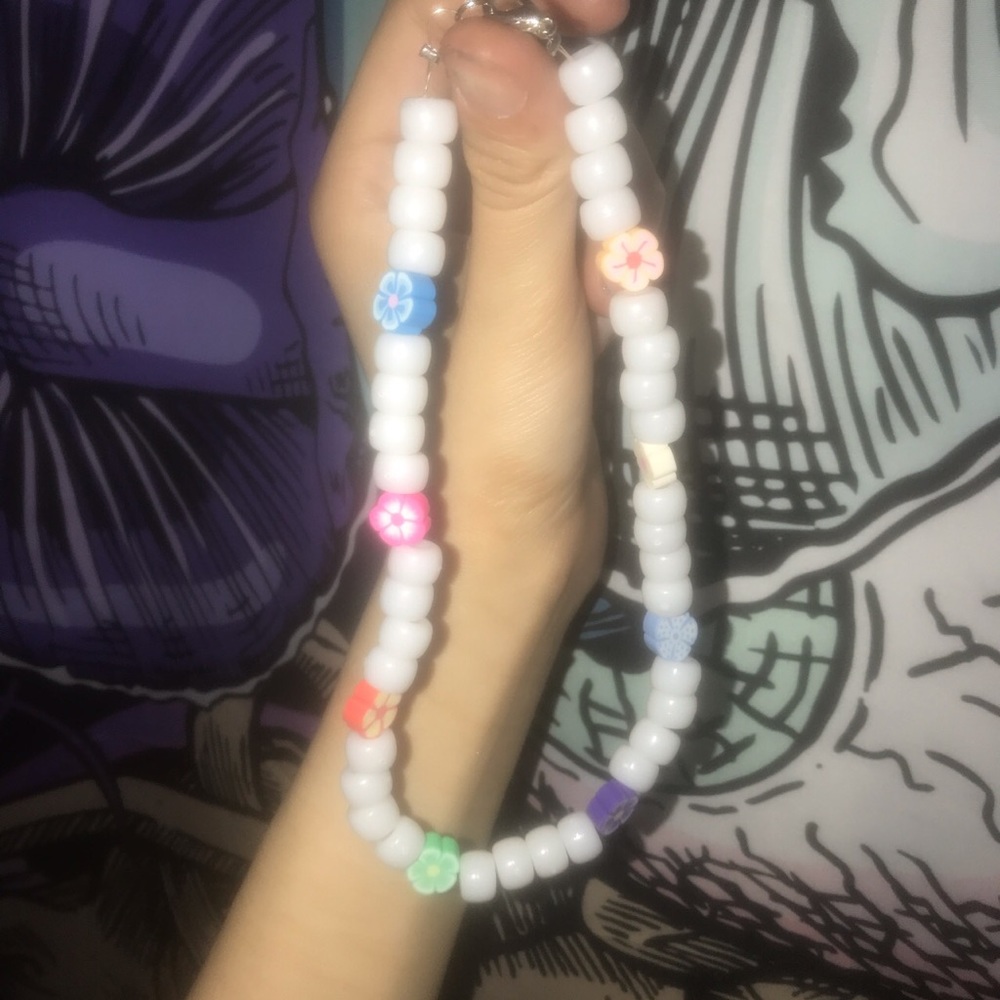 White Pony Bead Necklace